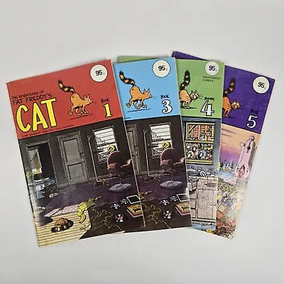 Fat Freddy's Cat Comic Book Lot Issue 1 3 4 5 Bundle 1980 Gilbert Smith • £23.99