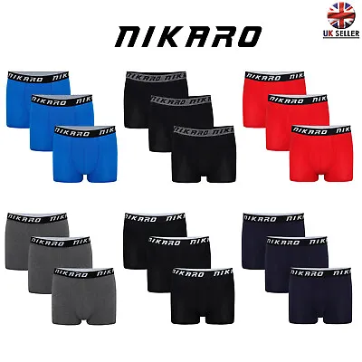 Nikaro Men's Hipster Boxer Novelty Cotton Fitted Trunks Underwear (3 Pack) • £8.50