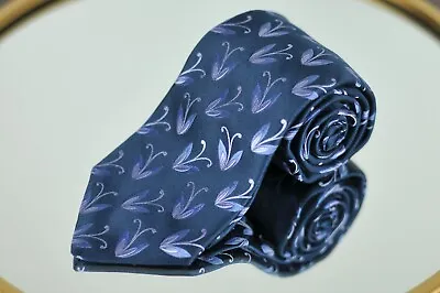 Ike Behar Men's Tie Blue & Purple Floral Woven Silk Necktie 58 X 3.5 In. • $49.99