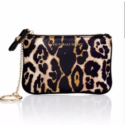 Victorias Secret Leopard Animal Key Ring Chain Change Purse Bag Pouch Wallet NWT • $14.99