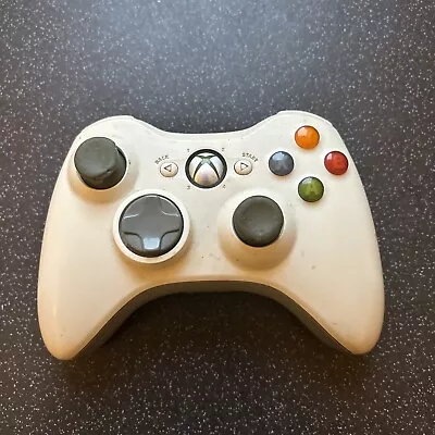 Official Xbox 360 Wireless Controller Gamepad - White- No Battery Cover #97 • £11.99