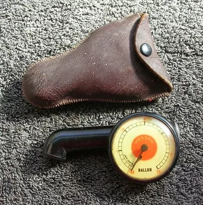 Messko 3.5 Ballon Bakelite Tire Presure Gauge Porsche Mb Vw Prym Leather Bag • $499