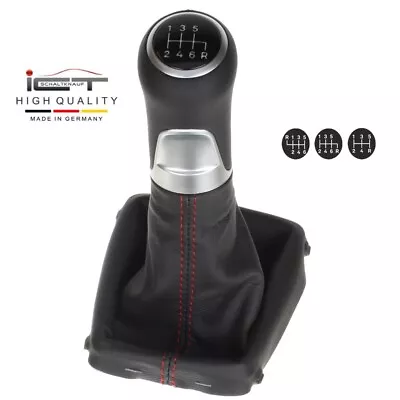 Leather ICT Gear Shift Knob Gaiter Boot For Volvo XC60 08-17 Thread Red C61 • $100.82