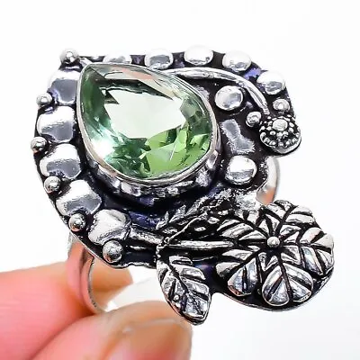 $7.15 • Buy Tsavorite Gemstone Handmade 925 Sterling Silver Jewelry Ring Size 10 Christmas 