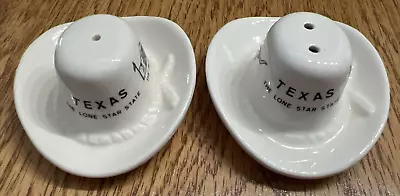 Texas Cowboy Hat Salt And Pepper Shakers Vintage Alamo Long Horn Lone Star • $8