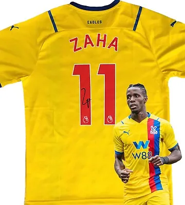 £120 • Buy Signed Wilfried Zaha Shirt - Crystal Palace Away Shirt Icon Jersey 2021/22 +COA