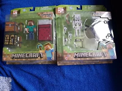 New Minecraft Overworld Survival Pack & Spider Jockey Pack Ages 6 And Up • $74.99