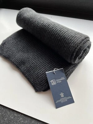 £49.99 • Buy 100% Pure Cashmere Chunky Ribbed Charcoal Scarf 165x25cm RRP£179 Soft Very Warm