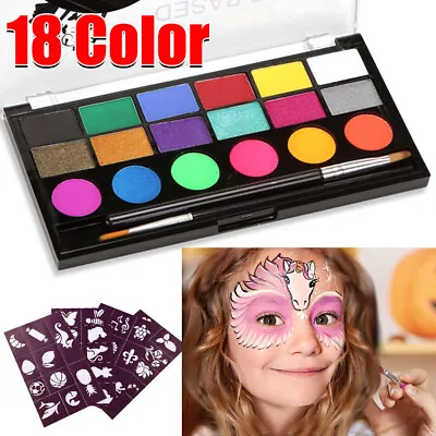 Water Activated Face Painting Kit For Kids Adults Face Body Paint Set Xmas Party • £8.89