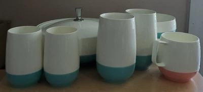 $50 • Buy Vintage Bopp Decker Vacron Vacuum Tumblers Bowls Covered Serving Dish MCM USA 