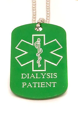 Personalised Medical Star SOS Alert Dialysis Patient Army ID Tag Engraved • £6.99