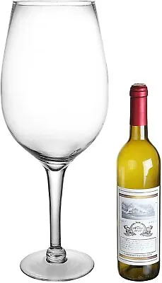 20-Inch Giant Clear Hand Blown Wine Glass Novelty Stemware Tabletop Wine Glass • $84.99