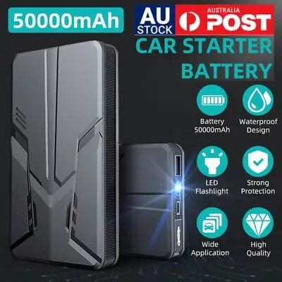 $49.39 • Buy 12V Car Jump Starter Jumper Pack Battery Charger Power Bank Booster 50000mAh