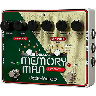 Electro-Harmonix Deluxe Memory Man Tap Tempo 550 Delay Guitar Effects Pedal • $297.50