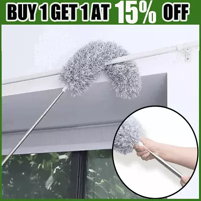 Microfiber Duster Telescopic Retractable Fan Cobweb Car Household Cleaning Tools • £3.74