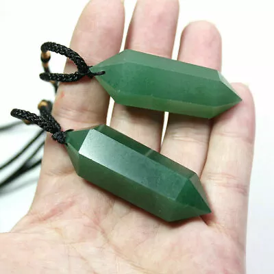 $4.69 • Buy Natural Crystal Pendulum Quartz Stone Pendant Chakra Healing Gemstone Necklace