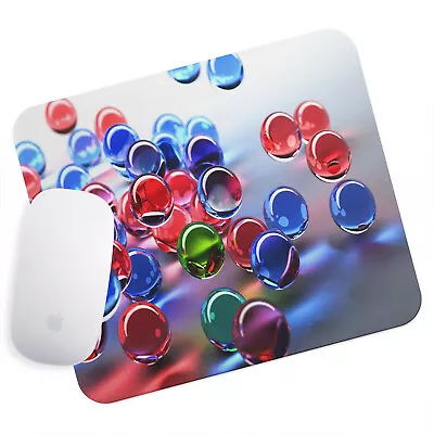 UK Seller Anti-Slip Gamimg Mouse Pad Mat PC Laptop  Blue Red 3D Marbles • £5.99