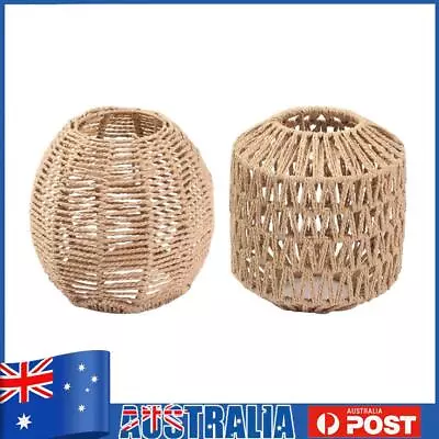 Simulated Rattan Chandelier Lamp Shade Vintage Ceiling Light Cover Home Decor • $13.99