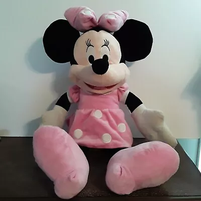 Disney Minnie Mouse Large Plush Pink Polka Dot Dress Stuffed Animal Doll Toy • $10