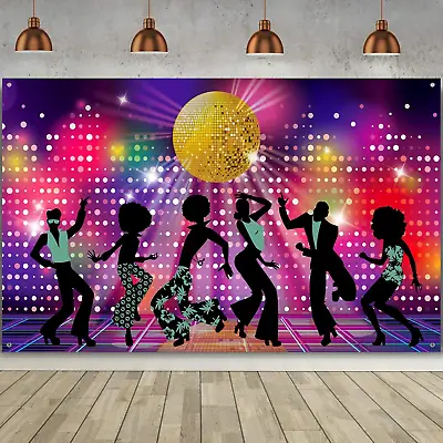Disco Party Decorations Supplies Large Fabric 70s 80s 90s Disco Fever Dancers  • £14.03