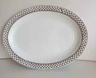 Vintage ADAMS SHARON Serving Platter Meat Plate Ironstone Brown Shamrocks 13.75  • £12.99