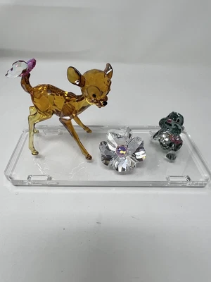 SWAROVSKI DISNEY BAMBI & THUMPER Colored Set W/ Display Plaque 5004688 & 5004689 • £1379.23
