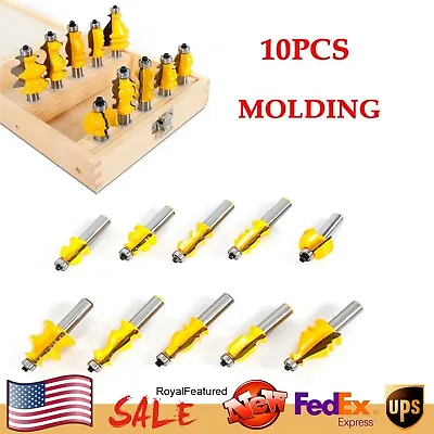 Carbide Coated Crown Molding Router Bit Set 1/2  Shank Woodworking Milling Tool! • $67.46