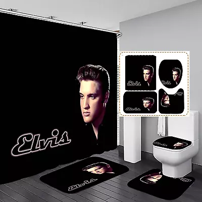 Remembering The King Of Rock Elvis Presley Printed Ver2 Shower Curtain Sets • $24.99