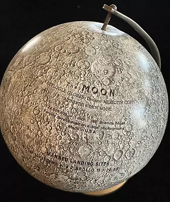 Vintage Replogle 6  Inch Lunar Metal Globe Of The Moon 1960s 9  Tall W Stand • $49.99