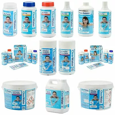 £32.98 • Buy ClearWater Pool & Spa Chemicals Chlorine Starter Kits Bestway Hot Tub Filter