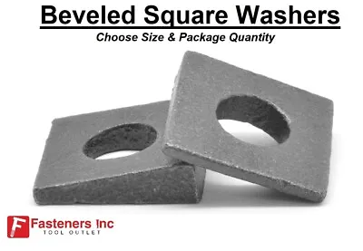 Beveled Square Washers Black Malleable Steel Steel Wedge Washers Tapered Bevel • £6.07