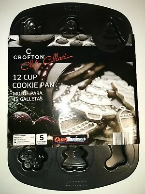 Crofton Chef’s Collection 12 Cup Christmas Cookie Pan Diamond Sparkle Finish NIP • $9.95