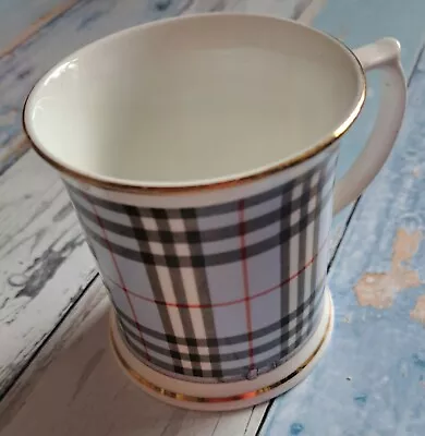 Burberrys Of London Blue Nova Check Fine Bone China Tea Cup Coffee Mug • £45