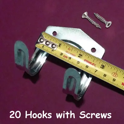 £7.99 • Buy 20 X Hanger Hooks Tool Hang Garage Shed Hanging Brackets Garden Storage Rack Set
