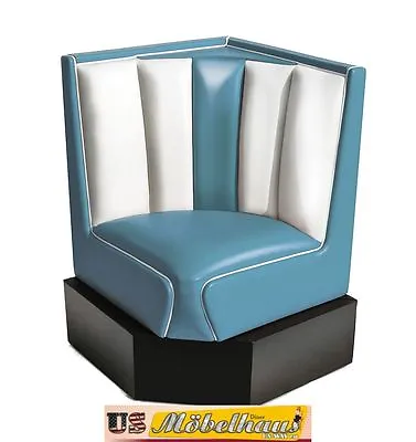 HW-60/60-Blue American Diner Bench Corner Seat Furniture 50´S Retro USA Style • £536.89