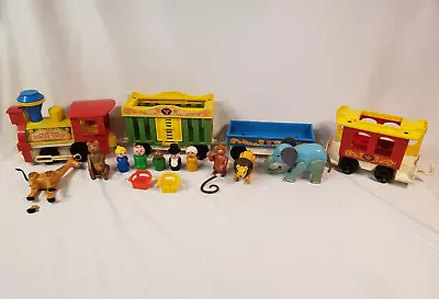 Vintage 1973 Fisher Price Little People Circus Train With Animals & Extras • $49.95