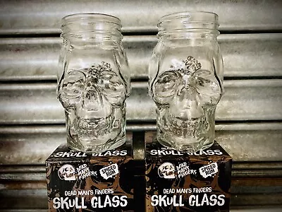 DEAD MANS FINGERS GLASS X 2 - COCKTAIL SKULL 💀 SPICED RUM GLASSES • £17.95