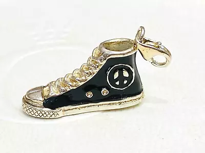 Thomas Sabo Large Heavy Black Enamel Runner Sneaker Shoe Clip On Pendant • $99