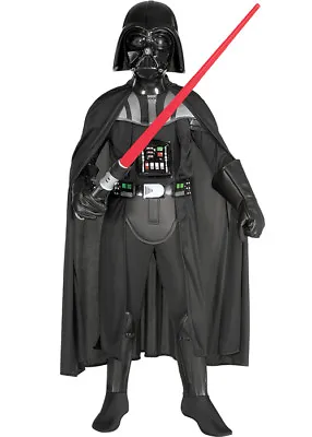 Childrens Star Wars Darth Vader Kids Fancy Dress Sci-Fi Costume Deluxe Black • £33.99