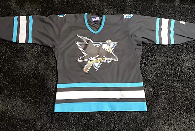 San Jose Sharks Jersey Black Starter Retro Size L Large Vintage Throwback • $99.99