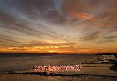 £1.70 • Buy Photo  Sunset Estuary And Mud Near Hessle Looking West Towards The Humber Bridge