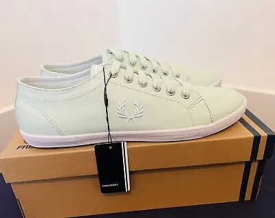 Fred Perry Kingston Twill Plimsolls Men's Trainers Pumps Casual Shoes NEW IN BOX • £25.95