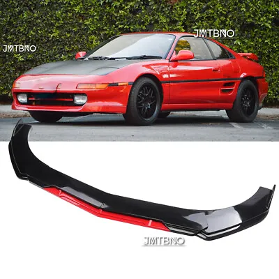 For Toyota MR2 1985-1995 Glossy Black/Red Car Front Bumper Lip Spoiler Splitters • $85.45