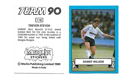 Merlin - Team 90 - 1989 - Football - Choose From Drop Down List (TT) • £4.99