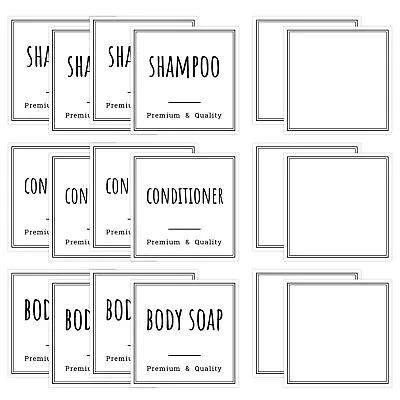 Waterproof Labels For Bottles 18pcs Shampoo Conditioner White Label Stickers • $12.29