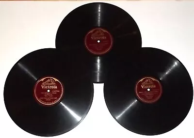 ENRICO CARUSO - Lot Of Three 12  One Sided Victrola 78 Rpm Records • $12.95