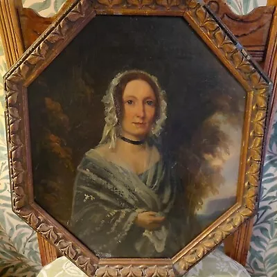 Antique Oil Painting Portrait Of A Lady  • £360