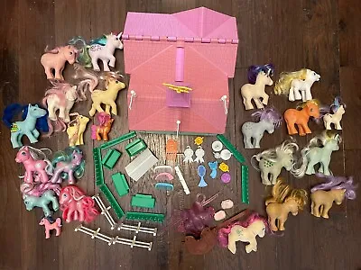 Vintage G1 Hasbro 1980s My Little Pony Figure Lot Barn House & Accessories &... • $59.99