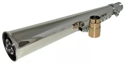 £54.95 • Buy Universal 24  Chrome Megaphone Widemouth Style Silencer Chrome Plated Cafe Racer