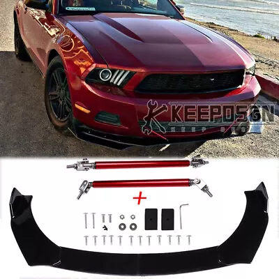 Glossy Front Bumper Lip Splitter Body Kit Parts  For Ford Mustang GT500 GT Mach • $65.99